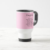 Light Pink Courage Bible Verse Individuelle Name E Reisebecher (VorderseiteRechts)