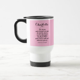 Light Pink Courage Bible Verse Individuelle Name E Reisebecher