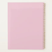 Light Pink & Crimson Oval Photo Family Planer (Rückseite)