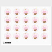 Light Pink Cupcake Runder Aufkleber (Blatt)