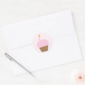 Light Pink Cupcake Runder Aufkleber (Umschlag)