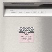 Light Pink Damask Wedding Save the Date Magnet (In Situ (Geschirrspüler))
