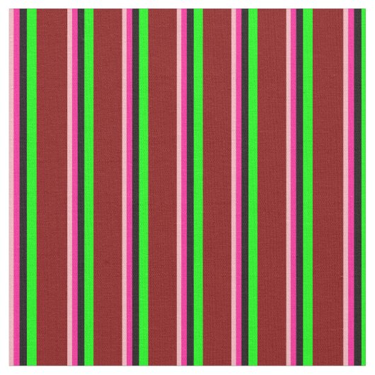 Light Pink, Deep Pink, Black, Limon & Maroon Lines Stoff (Nahaufnahme)