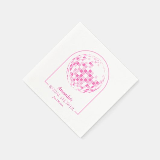 Light Pink Disco Boogie Brautparty Serviette (Ecke)