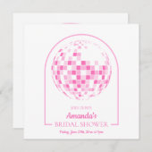 Light Pink Disco Boogie Bridal Dusche Einladung (Vorne/Hinten)