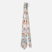 Light Pink Dusty Blue Rose Floral Neck Tys Krawatte (Vorderseite)