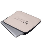 Light Pink Einfach Minimalistisch Personalisiert Laptopschutzhülle (Vorne Knopf)