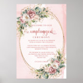 Light Pink Eucalyptus Unplugged Ceremony Sign Poster (Vorne)