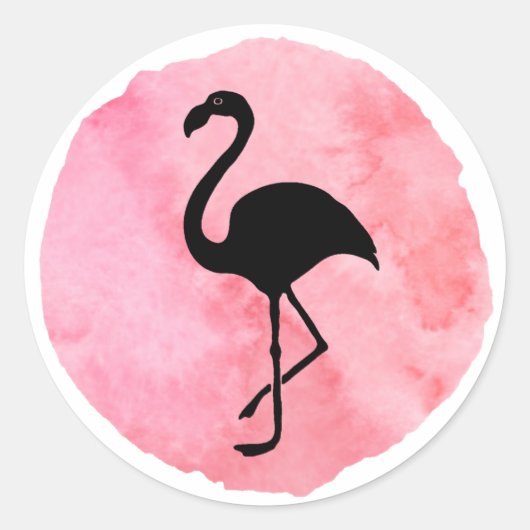 Light Pink Flamingo Runder Aufkleber (Vorderseite)