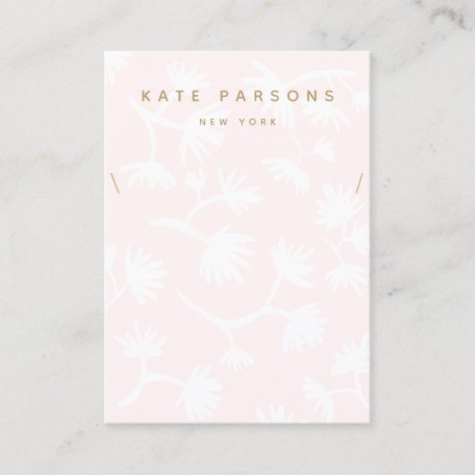 Light Pink Floral Necklle Display Business Card Visitenkarte (Vorderseite)