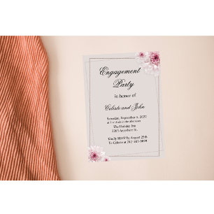 Light PInk Floral Wedding Invitation Einladung