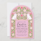 Light Pink Folk Art Easter Brunch Arch Invitation Einladung (Vorderseite)