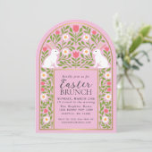 Light Pink Folk Art Easter Brunch Arch Invitation Einladung (Stehend Vorderseite)