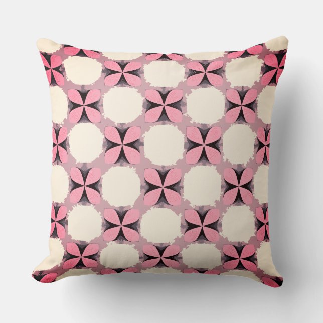 Light Pink Four Petals Blume Kissen (Vorderseite)