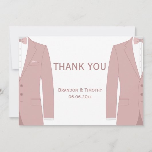 Light Pink Gay Wedding Danke Cards (Vorderseite)