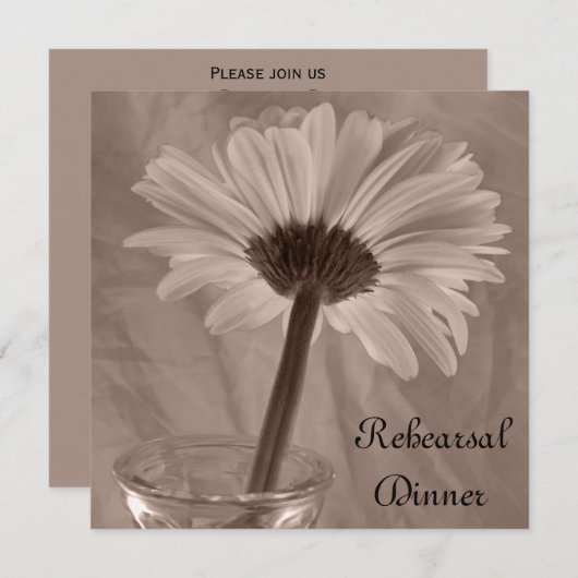 Light Pink Gerber Daisy Probe Dinner Einladung (Vorne/Hinten)