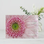 Light Pink Gerbera Wedding Einladung (Stehend Vorderseite)