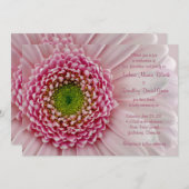 Light Pink Gerbera Wedding Einladung (Vorne/Hinten)