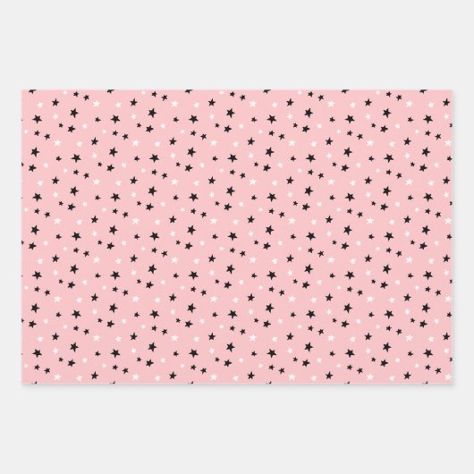 Light Pink Ghosts Bats Stars Halloween Patterns Geschenkpapier Set (Vorderseite 3)