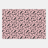 Light Pink Ghosts Bats Stars Halloween Patterns Geschenkpapier Set (Vorderseite 2)