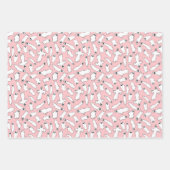 Light Pink Ghosts Bats Stars Halloween Patterns Geschenkpapier Set (Vorderseite)