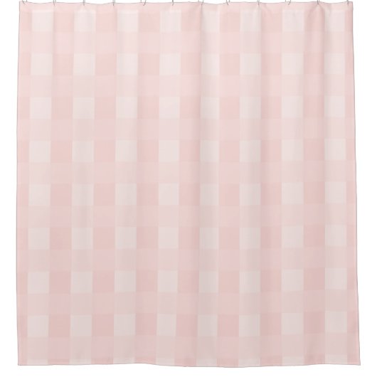 Light Pink Gingham Kariertes Muster Duschvorhang (Vorderseite)