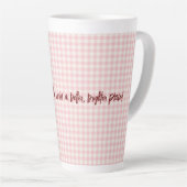 Light Pink Gingham Pattern Latte Tasse (Rechte Ecke)