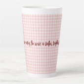 Light Pink Gingham Pattern Latte Tasse (Vorderseite)