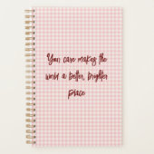 Light Pink Gingham Pattern Planner Planer (Vorderseite)