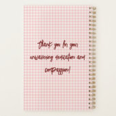 Light Pink Gingham Pattern Planner Planer (Rückseite)