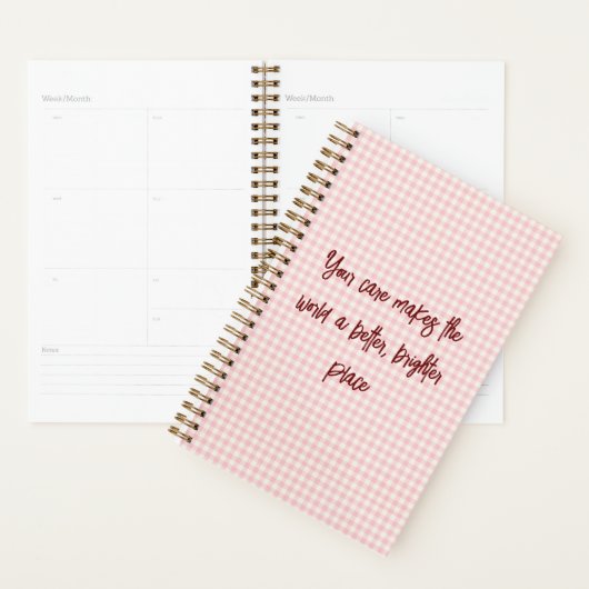 Light Pink Gingham Pattern Planner Planer (Anzeige)