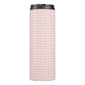 Light Pink Gingham Pattern Thermal Tumbler Thermosbecher (Rückseite)