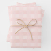 Light Pink Gingham Pattern Wrapping Paper Geschenkpapier Set (Beispiel)