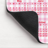 Light Pink Gingham Plaid Red 2026 Calendar Mousepad (Ecke)