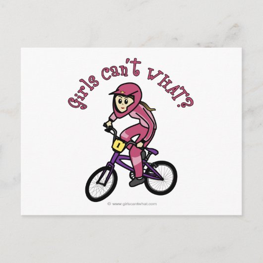 Light Pink Girls BMX Postkarte (Vorderseite)
