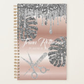 Light Pink Glam Glitzer Hair Salon Planner Planer (Vorderseite)