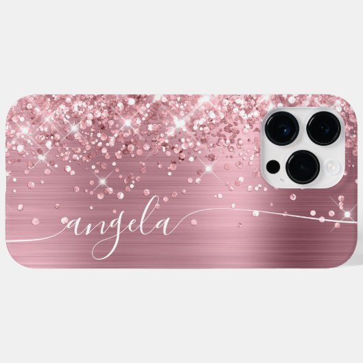 Light Pink Glittery Glam Signature Case-Mate iPhone Hülle (Rückseite (Horizontal))