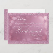 Light Pink Glitzer - Werden Sie meine Bridesmaid? Einladungspostkarte (Vorne/Hinten)