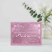 Light Pink Glitzer - Werden Sie meine Bridesmaid? Einladungspostkarte (Stehend Vorderseite)