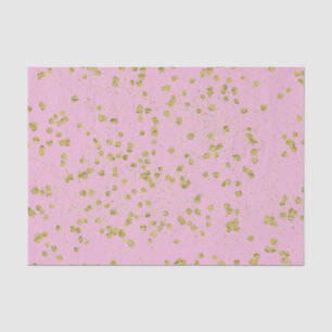 Light Pink Glitzy Gold Sparkle Confetti Dots Seidenpapier