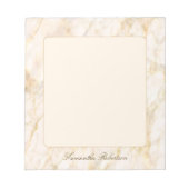 Light Pink Gold Brown Elegant Marble Custom Name Notizblock (Vorderseite)