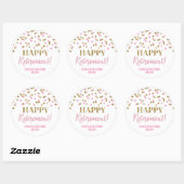 Light Pink Gold Confetti Happy Rentierung Runder Aufkleber (Blatt)