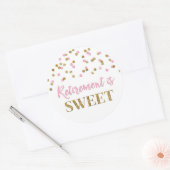 Light Pink Gold Confetti Rente ist süß Runder Aufkleber (Umschlag)