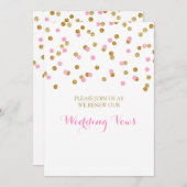 Light Pink Gold Confetti Vow Renewal Einladung (Vorne/Hinten)