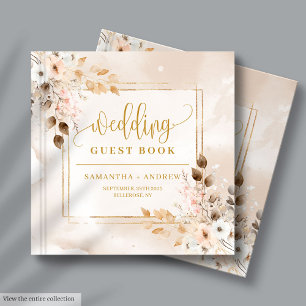 Light Pink & Gold Rahmen Herbst Gästebuch