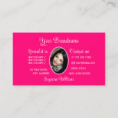 Light Pink Gorge Heart Modern mit Foto Niedlich Visitenkarte (Rückseite)