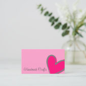 Light Pink Gorge Heart Modern mit Foto Niedlich Visitenkarte (Stehend Vorderseite)
