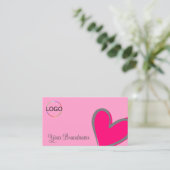 Light Pink Gorgeous Heart Modern mit Niedlichem Lo Visitenkarte (Stehend Vorderseite)