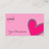 Light Pink Gorgeous Heart Modern mit Niedlichem Lo Visitenkarte (Vorderseite)