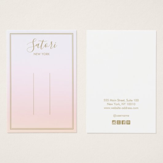 Light Pink Gradient Ombre Script Hair Clip Display (Vorne & Hinten)